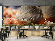3D Ice Cream Cone Floral Wall Mural Wallpaper YXL 2281