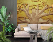 3D Aged Care Retirement Home Gerocomium Rest Home Embossed Tree Wall Mural Wallpaper 24