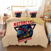 3D Helmet Letter Pink Quilt Cover Set Bedding Set Duvet Cover Pillowcase 462