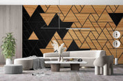 3D Abstract Geometry Triangle Wood Plank Texture Wall Mural Wallpaper GD 4785- Jess Art Decoration