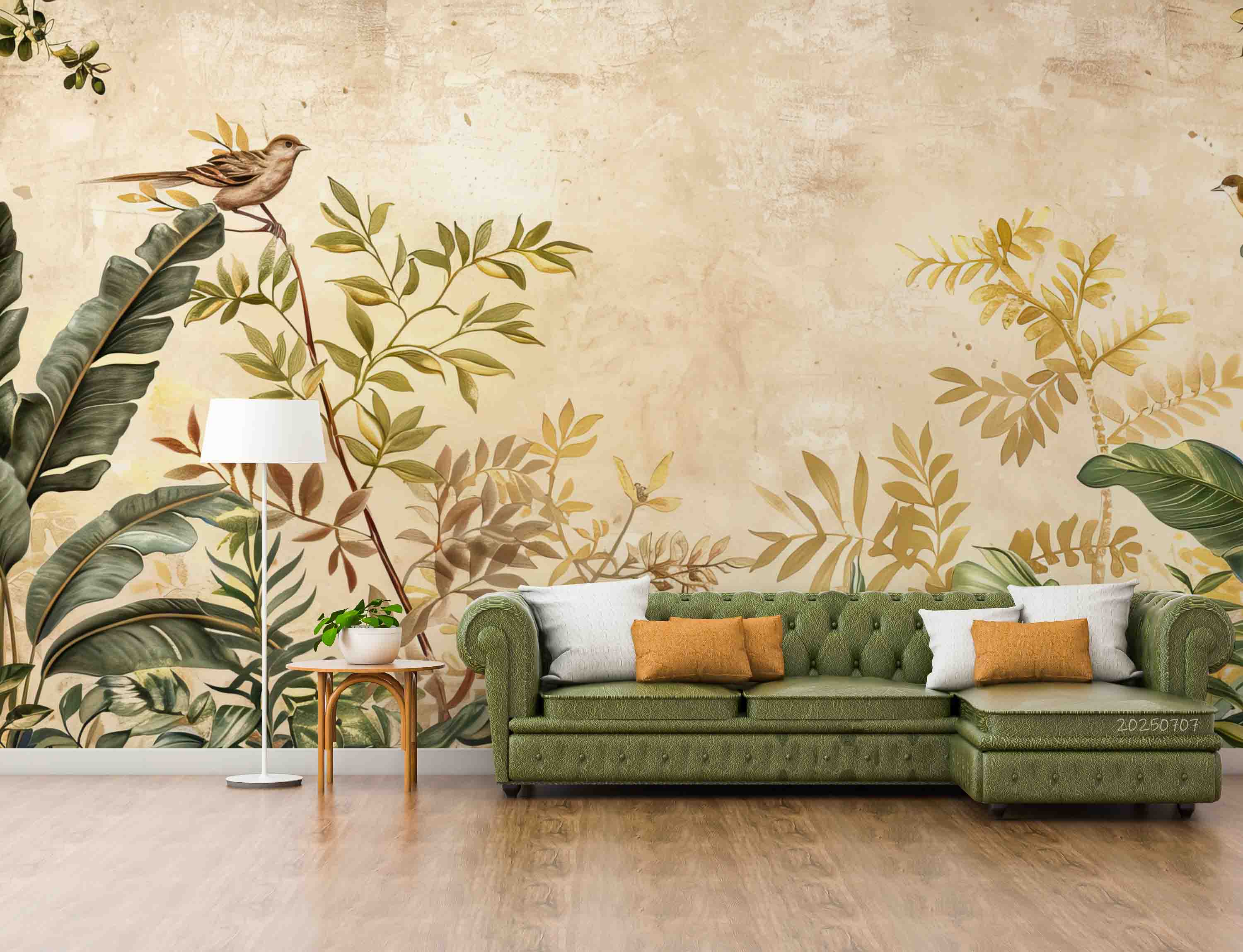 3D ropical Jungle Plants Leaves Birds Wallpaper Wall Mural Wall Decor Wall Art Wall Sticker Remoable Wallpaper 37