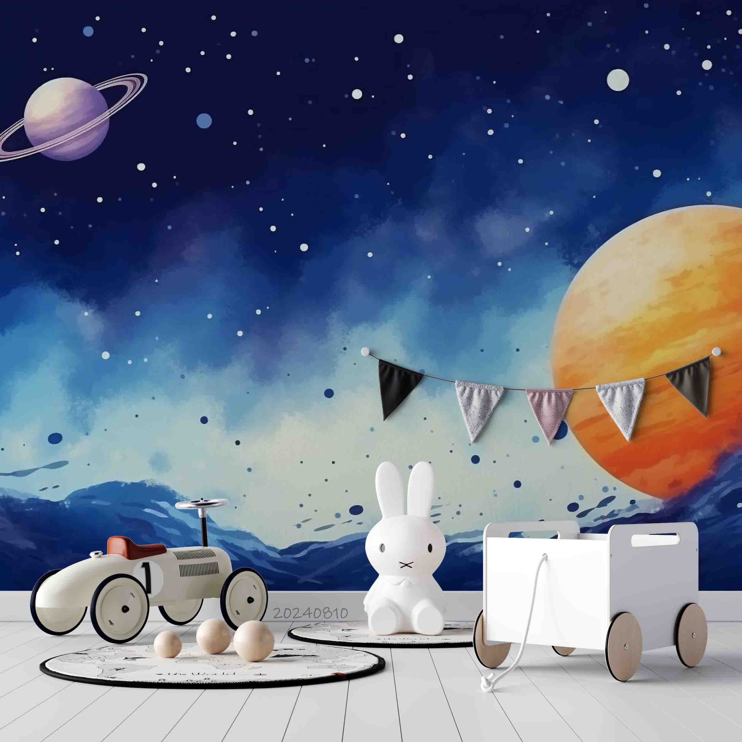 3D Watercolour The Earth Wave Point Wall Mural Wallpaper YXL 188