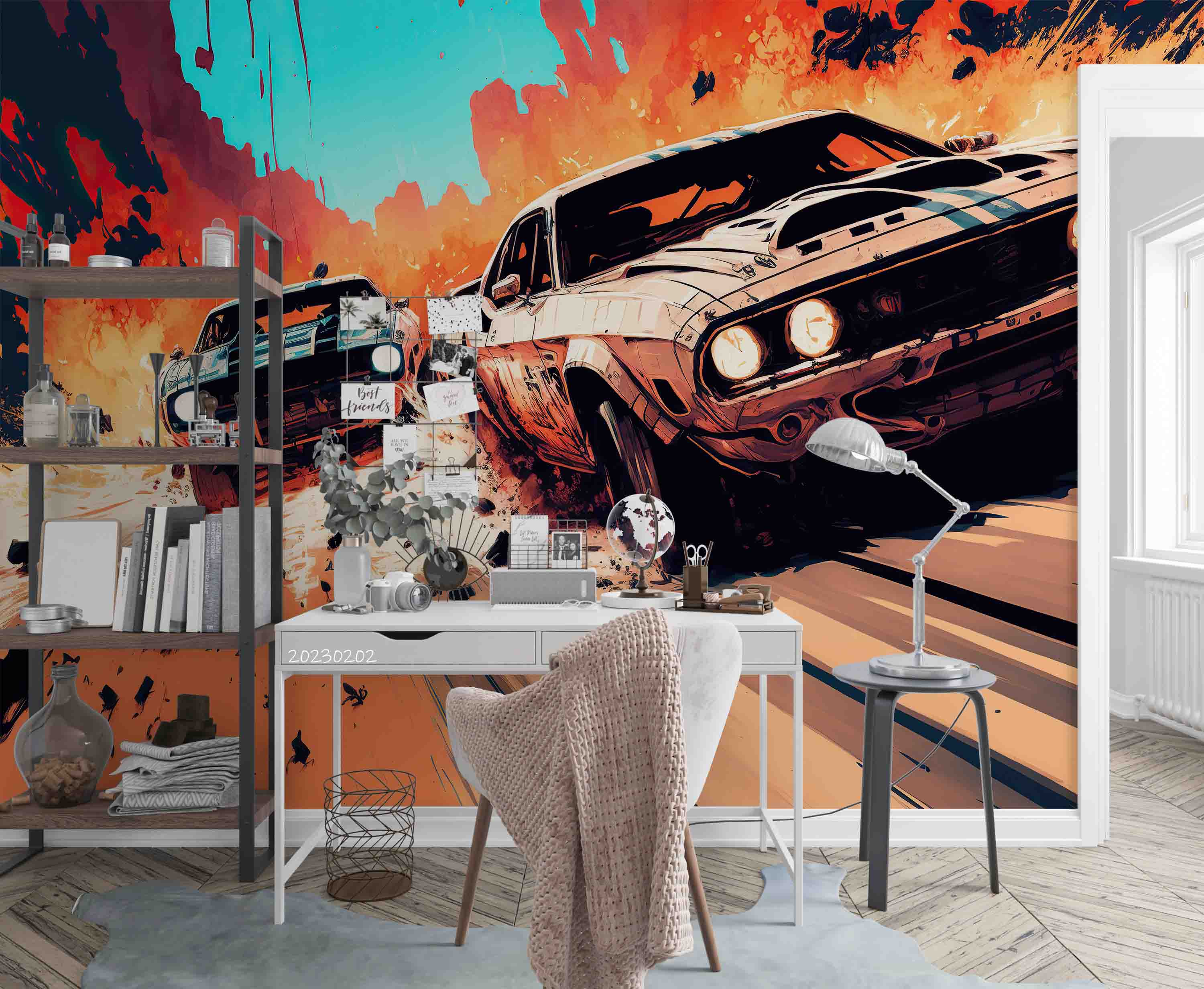 3D Painting Automobile Croci Wall Mural Wallpaper YXL 13- Jess Art Decoration