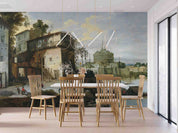 3D Oil Painting European Architecture River Boat Wall Mural Wallpaper GD 2999- Jess Art Decoration