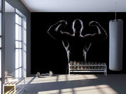 3D Gym Poster Man Abdominal Muscle Wall Mural Wallpaper YXL 72
