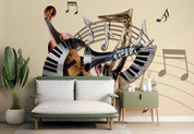 3D Vintage Instrument Stave Musical Note Wall Mural Wallpaper GD 4669- Jess Art Decoration