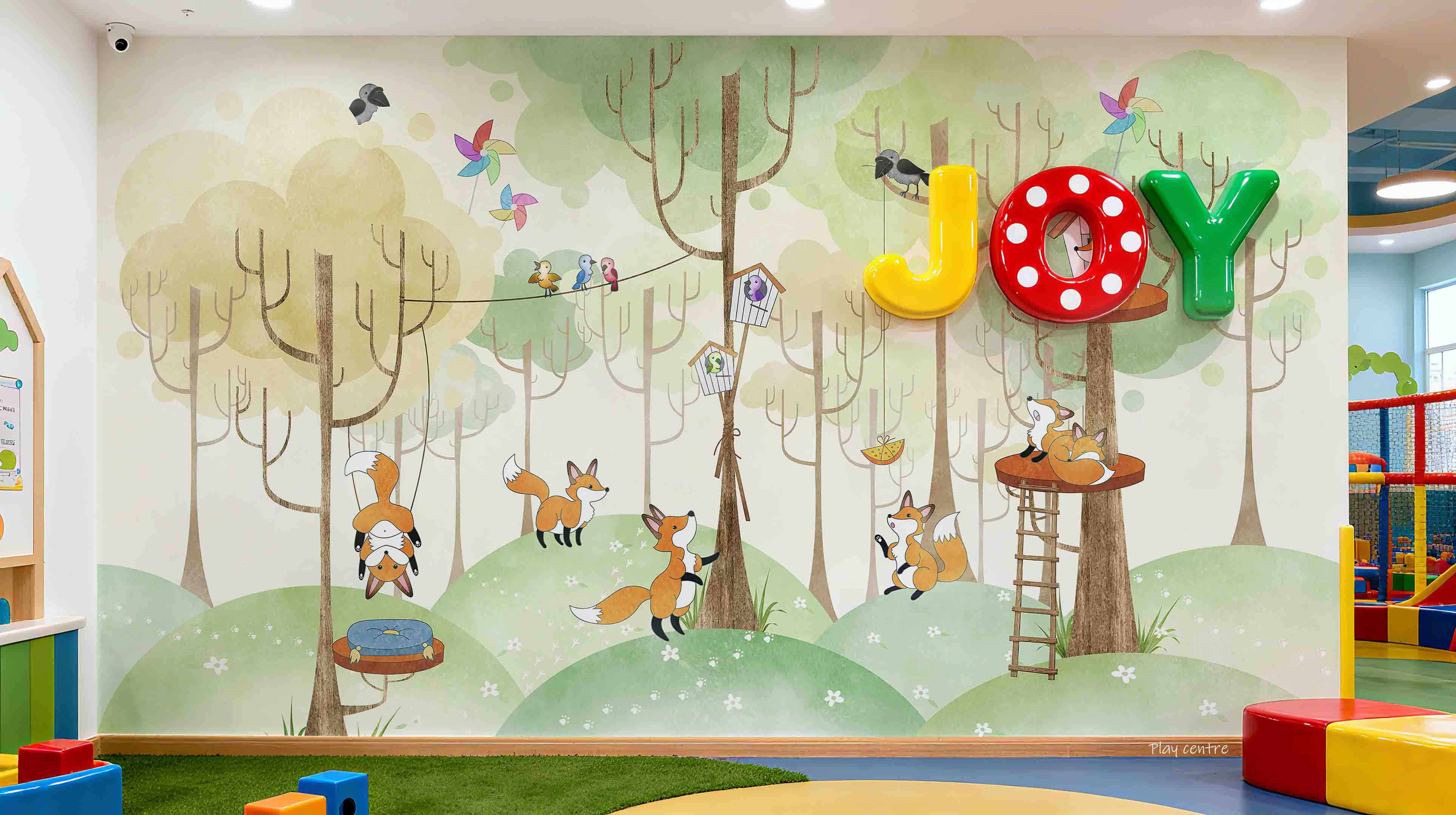 3D Play Centre Amusement Park Funfair Cartoon Animals Wall Mural Wallpaper 28