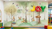 3D Play Centre Amusement Park Funfair Cartoon Animals Wall Mural Wallpaper 28