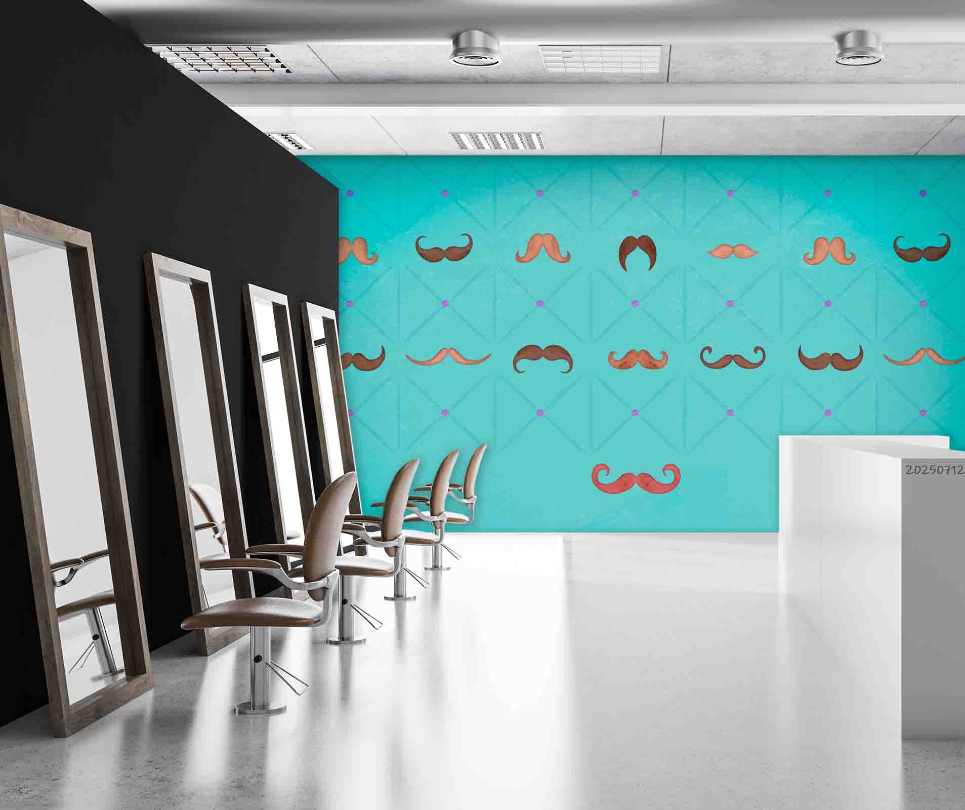 3D Salon Shop Beauty Salon Mustache Wall Mural Wallpaper 49