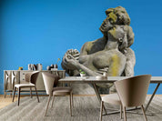 3D Sculpture Woman Man Bluesky Wall Mural Wallpaper YXL 2436