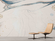 3D Abstract Damaskeen Gold Dust Snowflake Wall Mural Wallpaper YXL 630