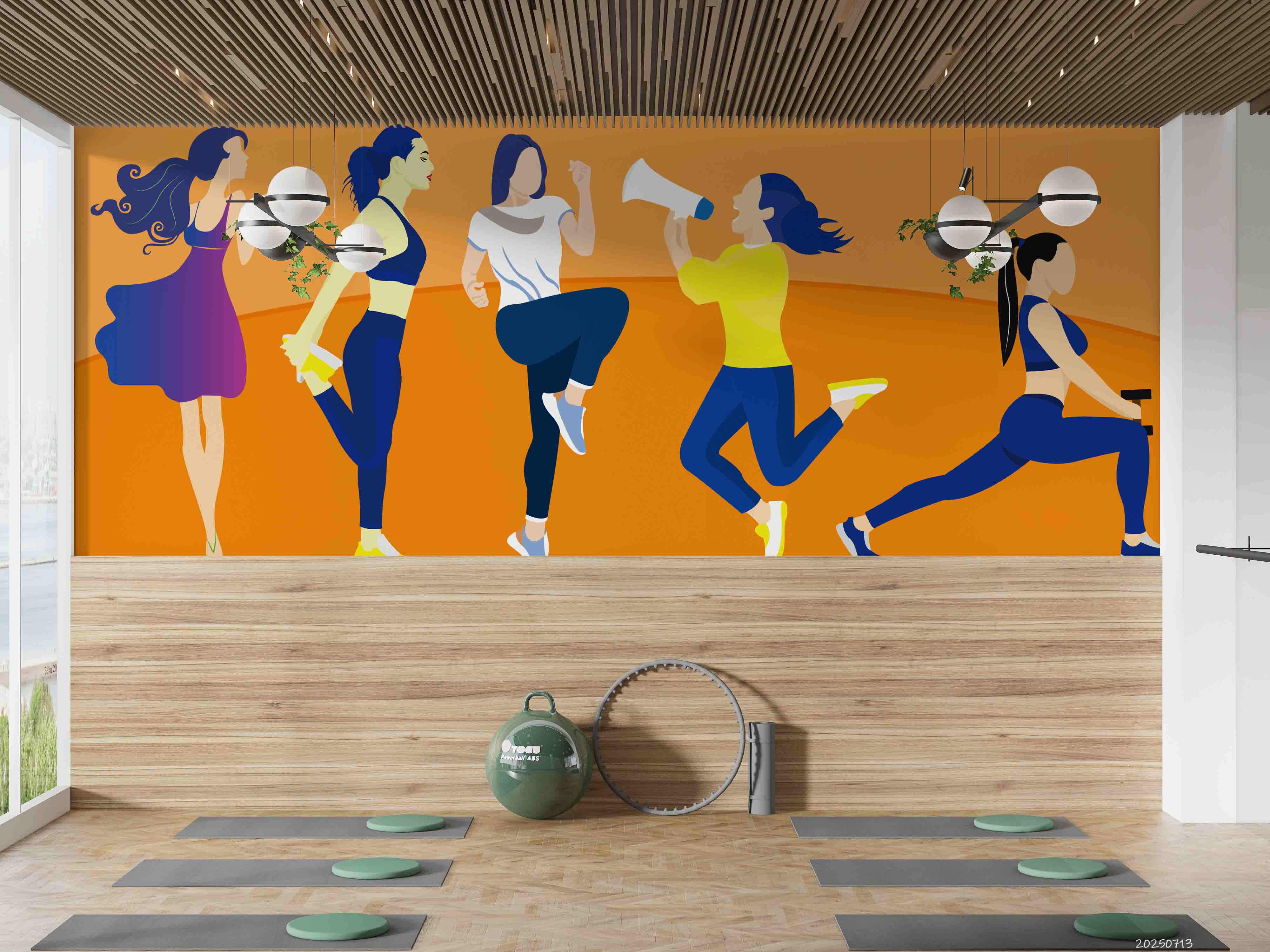 3D Gym Fitness Gymnasium Wall Mural Wallpaper 28