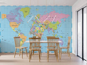 3D Detailed Colorful World Map Wall Mural Wallpaper GD 3766- Jess Art Decoration