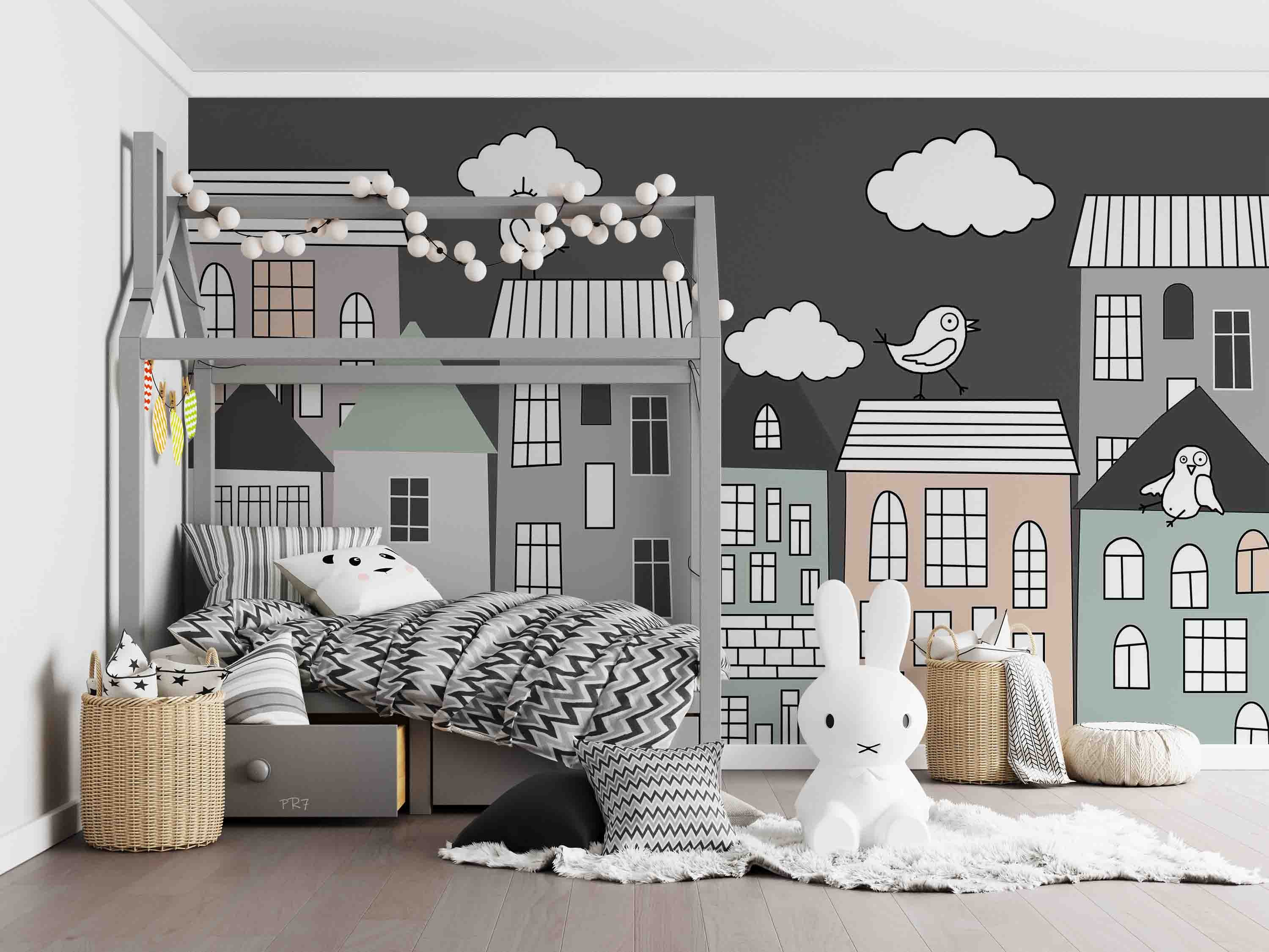 3D Cartoon City Building Kids Wall Mural Wallpaper GD 4453- Jess Art Decoration