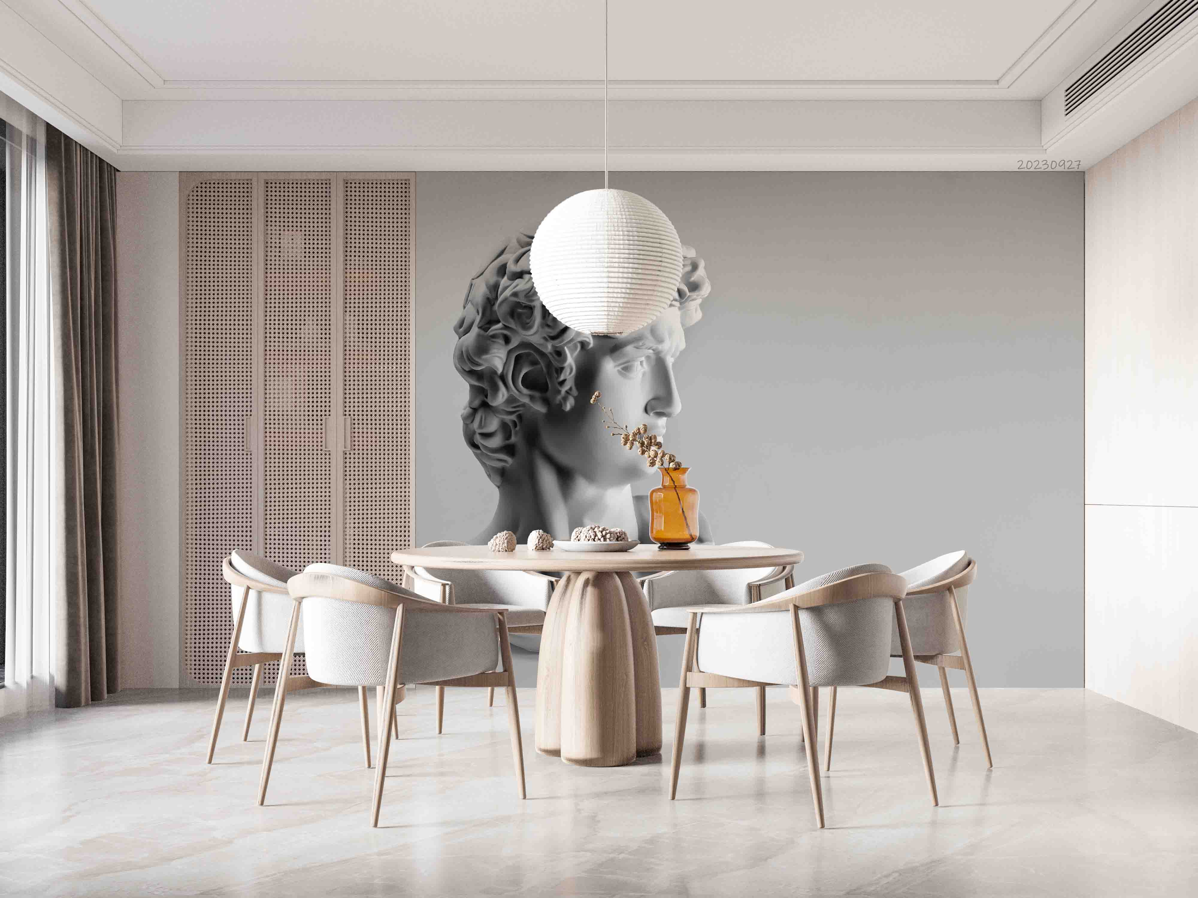 3D Sculpture Woman Hand Gray Wall Mural Wallpaper YXL 2443