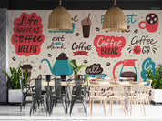 3D Coffee Shop Illustration Wall Mural Wallpaper GD 5511- Jess Art Decoration