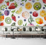 3D Apple Strawberry Kiwi Fruit Wall Mural Wallpaper YXL 283