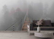 3D Mexico Oaxaca Fog Mountain Suspension Bridge Wall Mural Wallpaper GD 4218- Jess Art Decoration