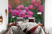3D Pink Rose Flower Green Leaves Plant Wallpaper Wall Mural Wall Decor Wall Art Wall Sticker Remoable Wallpaper