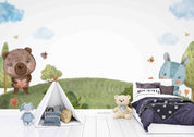 3D Cartoon Grass Animal Bear Kids Wallpaper Wall Mural Wall Decor Wall Art Wall Sticker Remoable Wallpaper