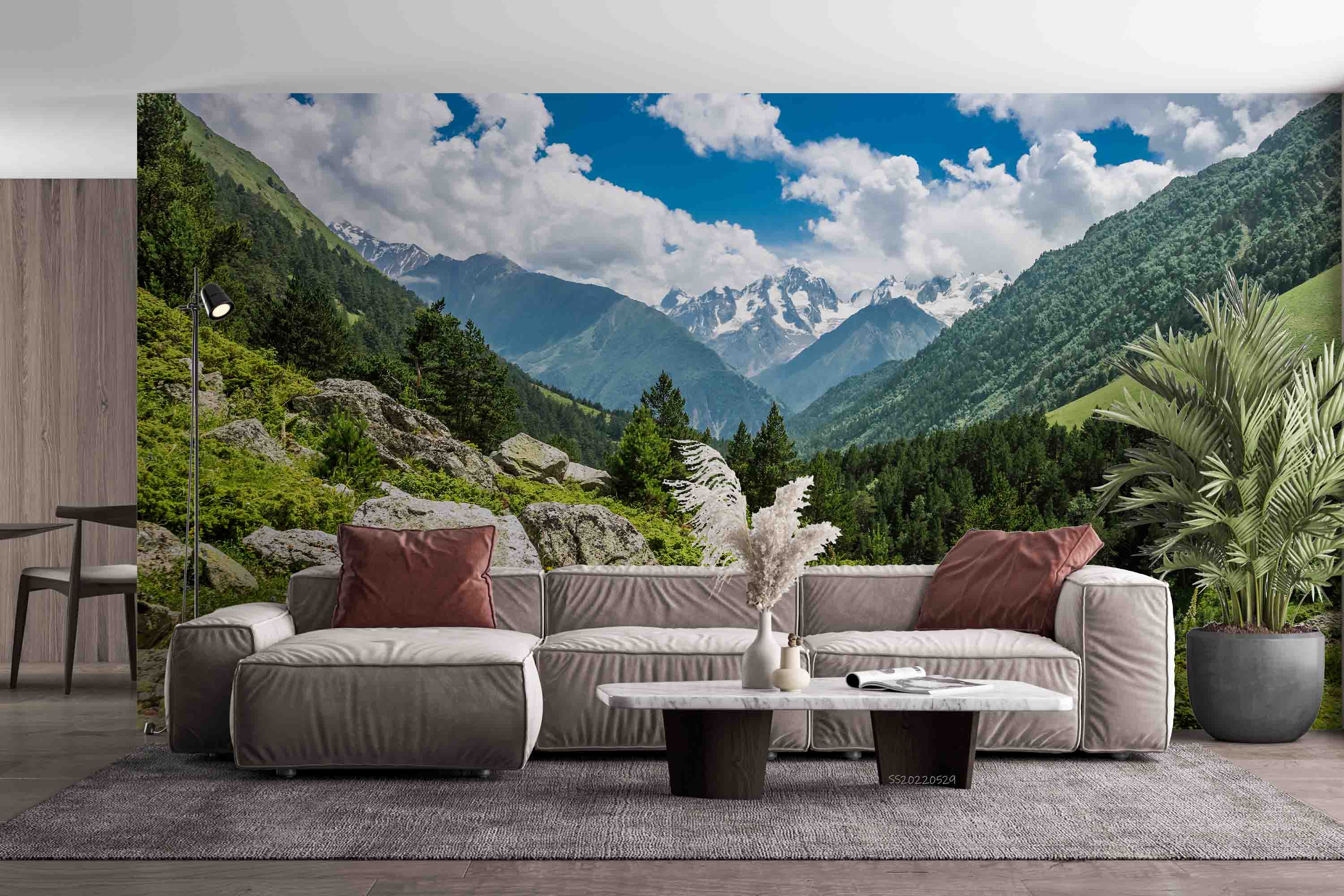 3D Summer Mountains Horizon Ilic Canyon Caucasus Wall Mural Wallpaper GD 4310- Jess Art Decoration