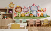 3D Childcare Nursery School Cartoon Animals Kids Gift Wall Mural Wallpaper JN