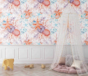 3D Animal Starfish Conch Coral Fish Sea Wall Mural Wallpaper YXL 61