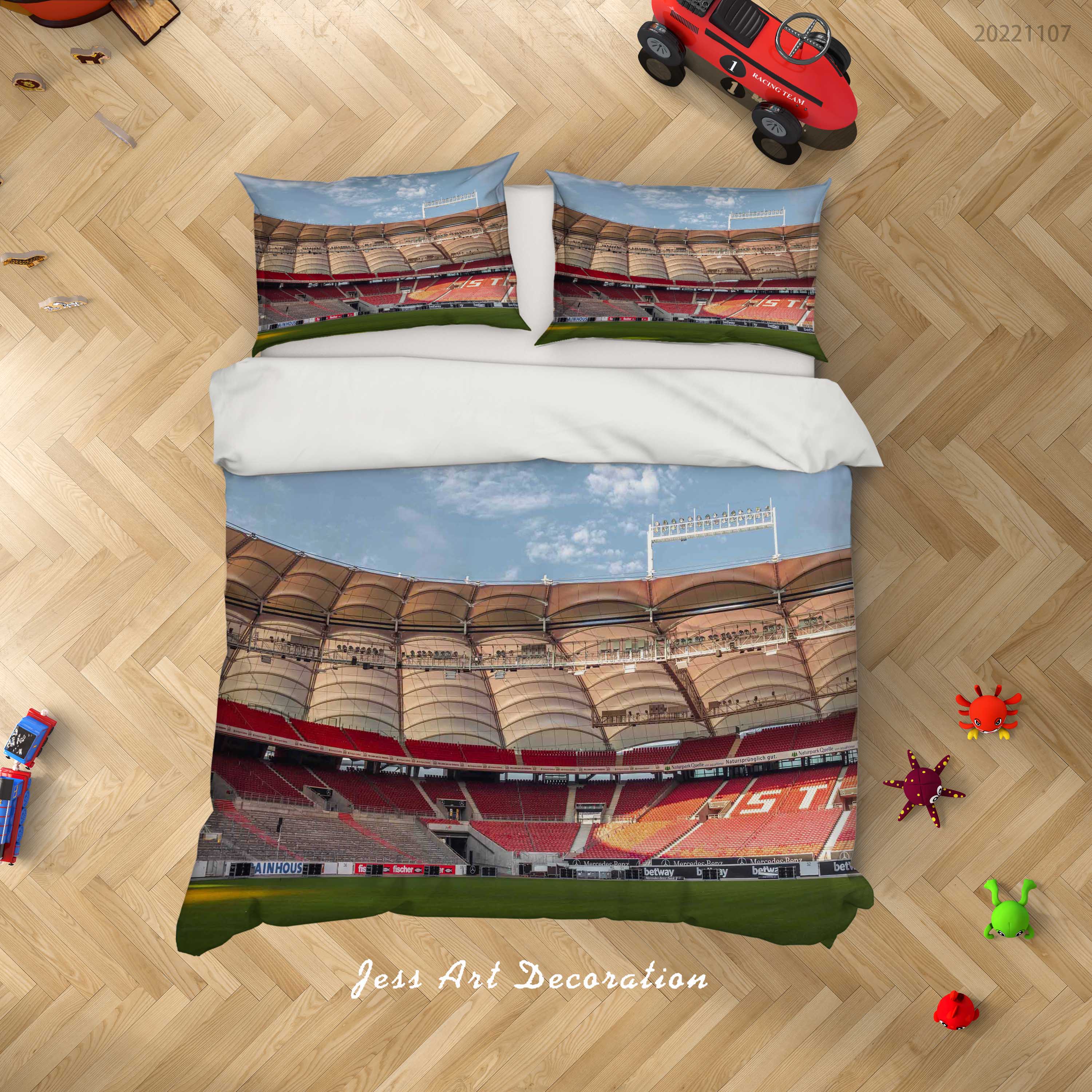 3D Stuttgart Football Field Spectator Seats Bluesky Cloud Quilt Cover Set Bedding Set Duvet Cover Pillowcase 759