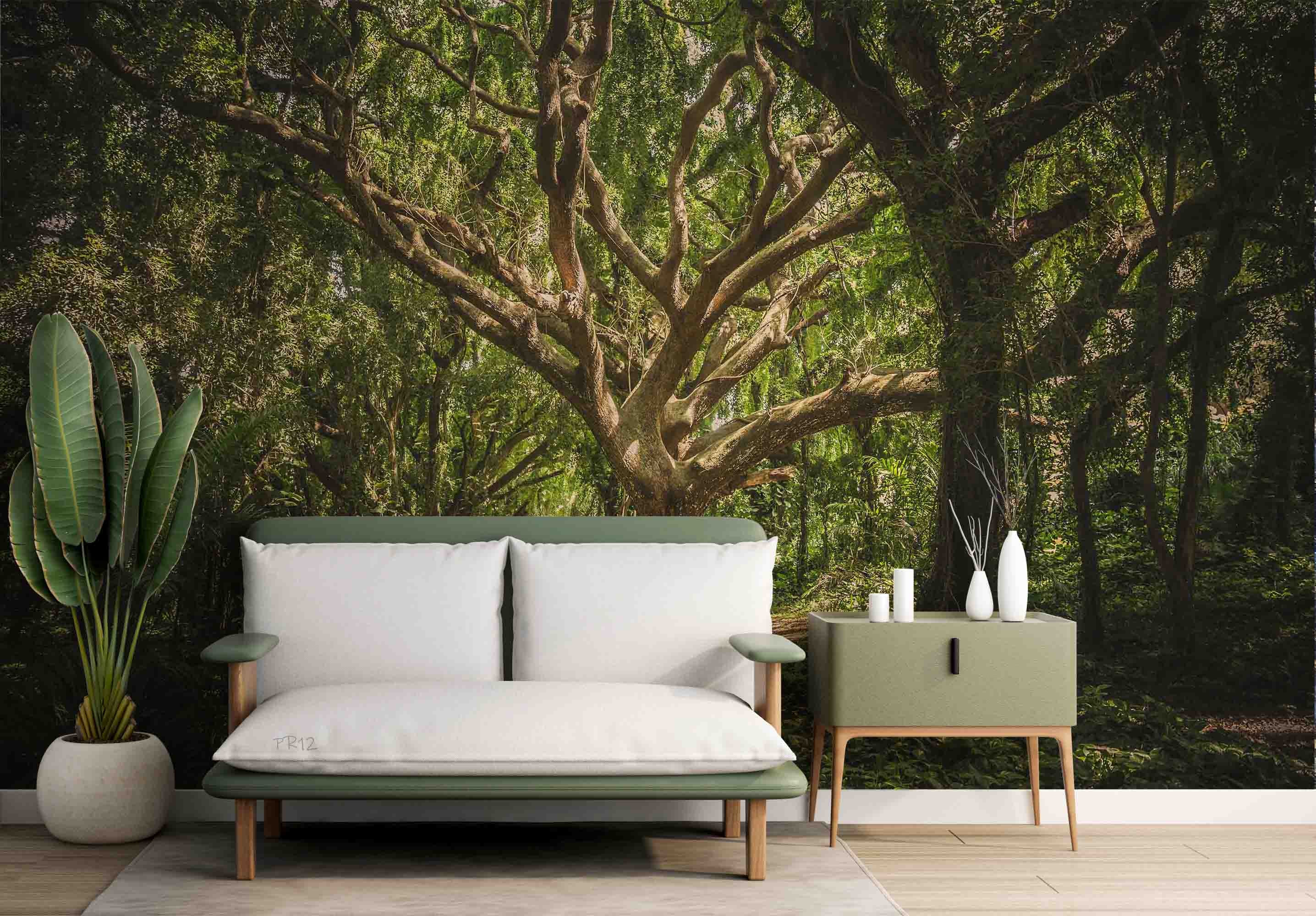 3D Summer Forest Tree Leaves Wall Mural Wallpaper GD 4935- Jess Art Decoration