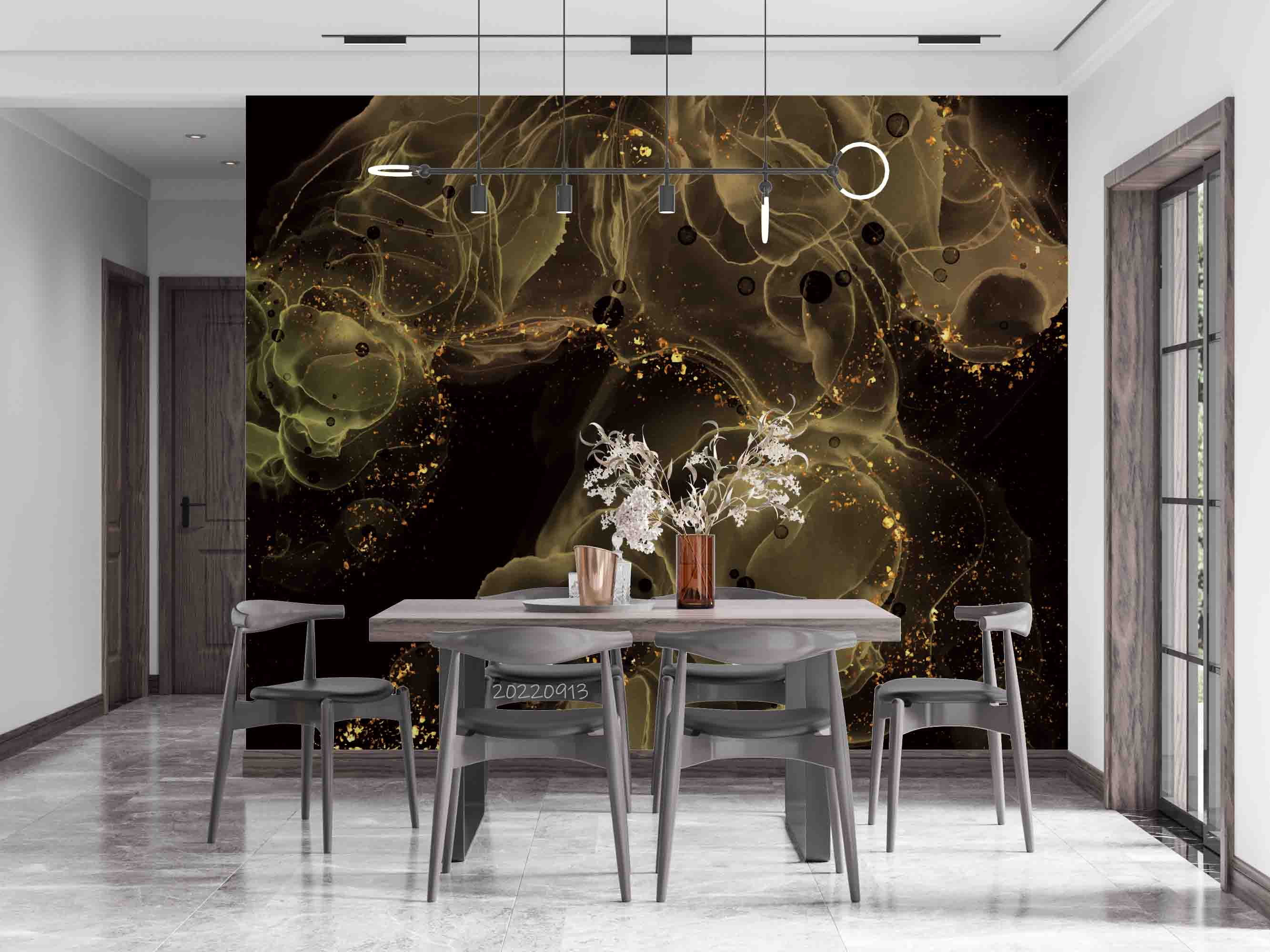3D Gold Alcohol Ink Background Glitter Wall Mural Wallpaper GD 3553- Jess Art Decoration