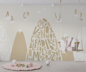 3D Cartoon Letter Mountain Kids Wall Mural Wallpaper GD 4074- Jess Art Decoration