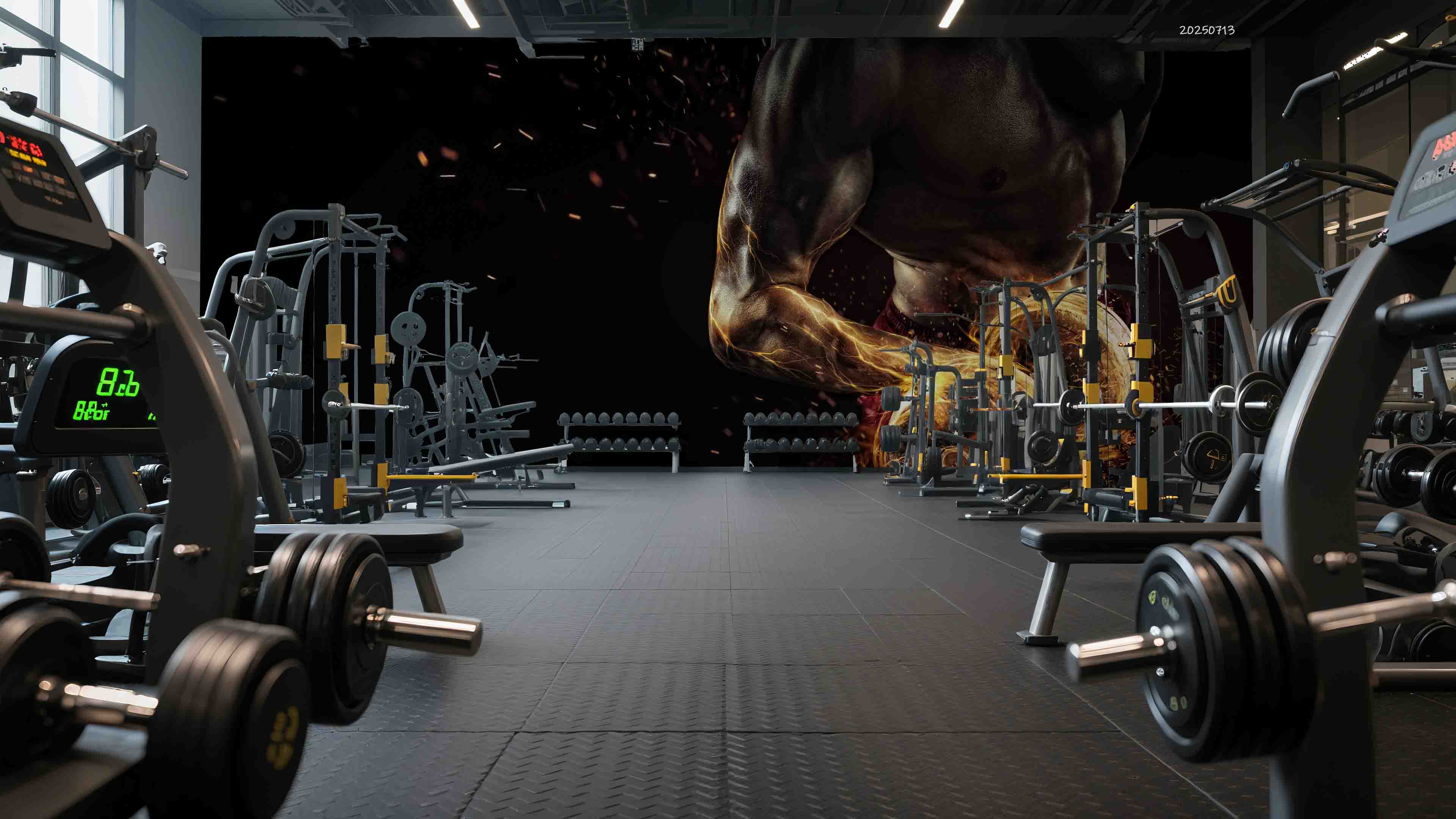 3D Gym Fitness Gymnasium Dumbbell Wall Mural Wallpaper 58