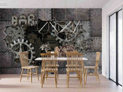 3D Lndustrial Gear Iron Plate Rectangle Wall Mural Wallpaper YXL 2701
