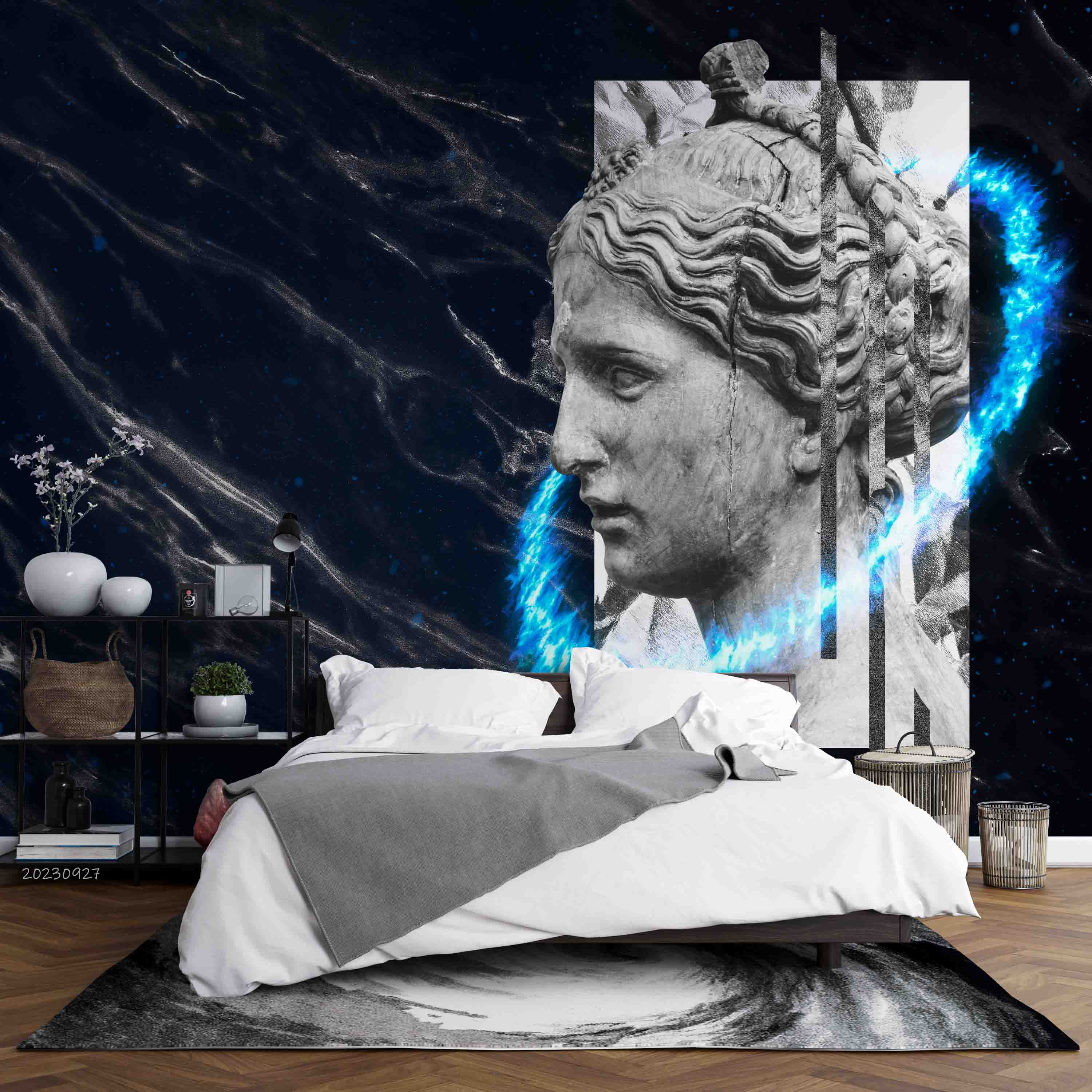3D Sculpture Head Crack Wall Mural Wallpaper YXL 2415
