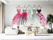 3D Watercolor Fashion Dress Illustration Wall Mural Wallpaper GD 4876- Jess Art Decoration