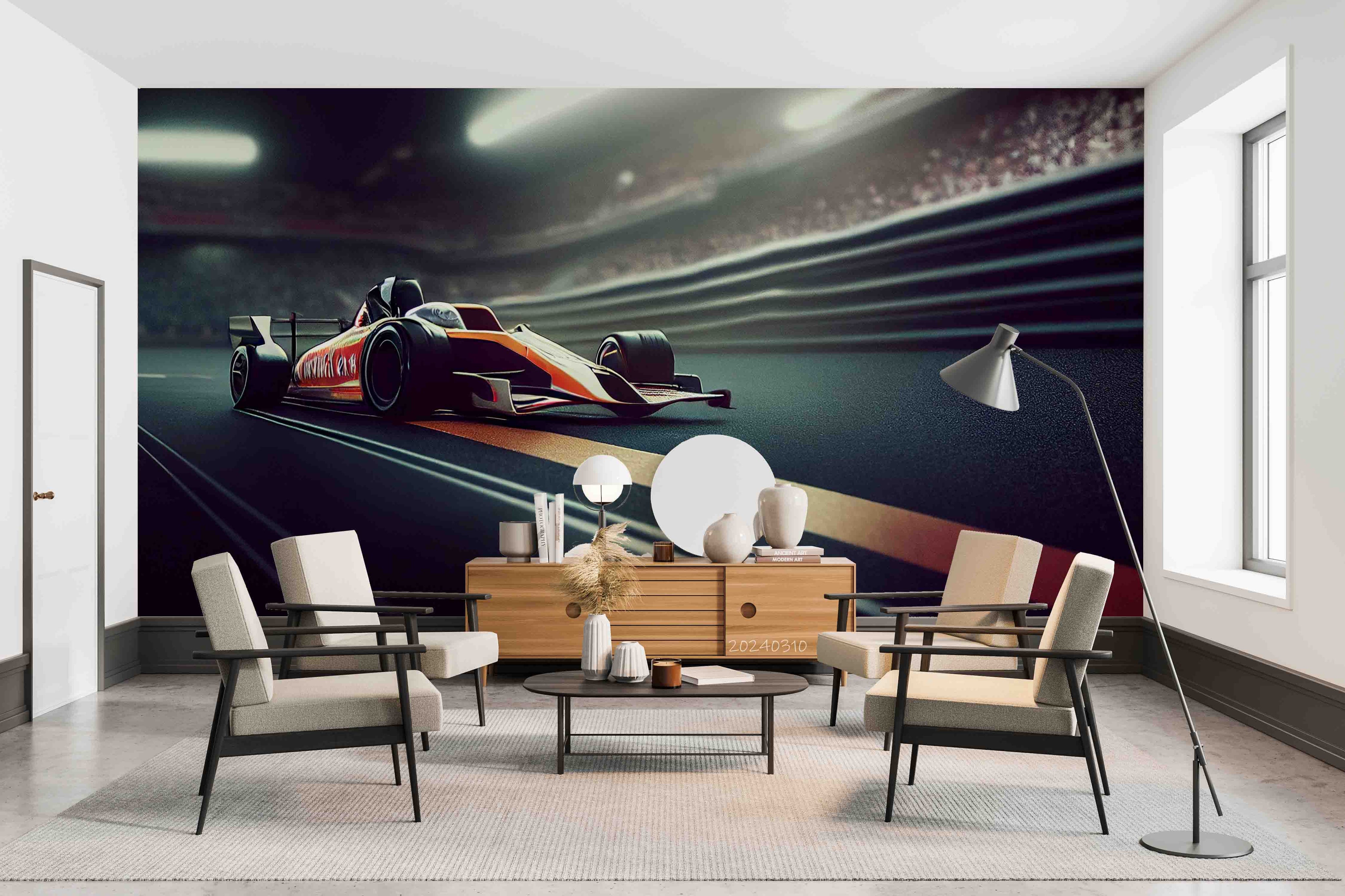 3D Red F1 Formula Racing Wallpaper Wall Mural Wall Decor Wall Art Wall Sticker Remoable Wallpaper