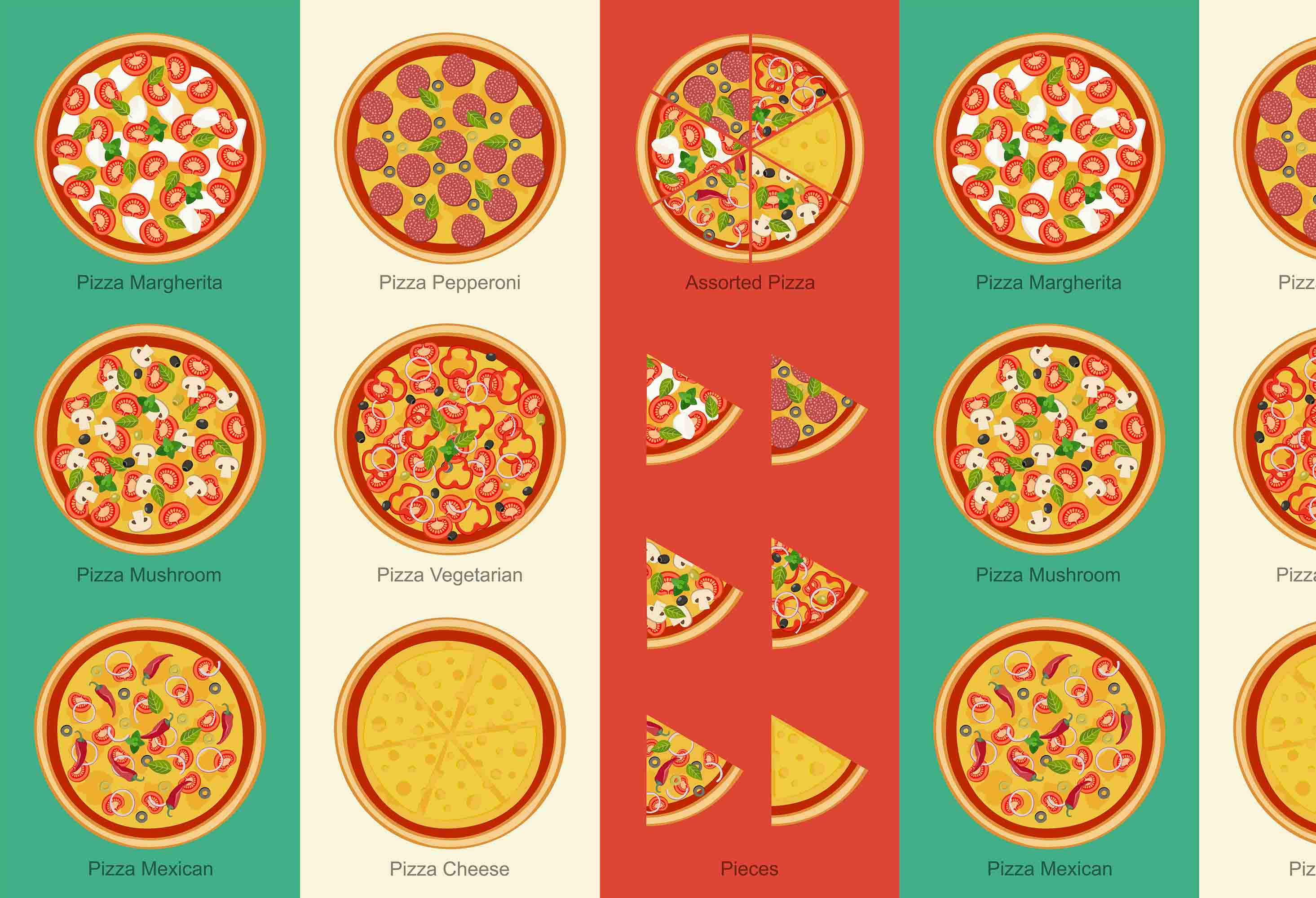 3D Restaurant Snack Bar Diner Fast Food Pizza Wall Mural Wallpaper 63