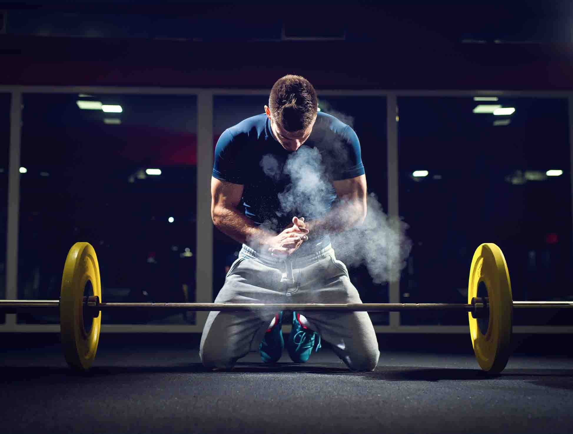3D Gym Poster Man Weightlifting Wall Mural Wallpaper YXL 73