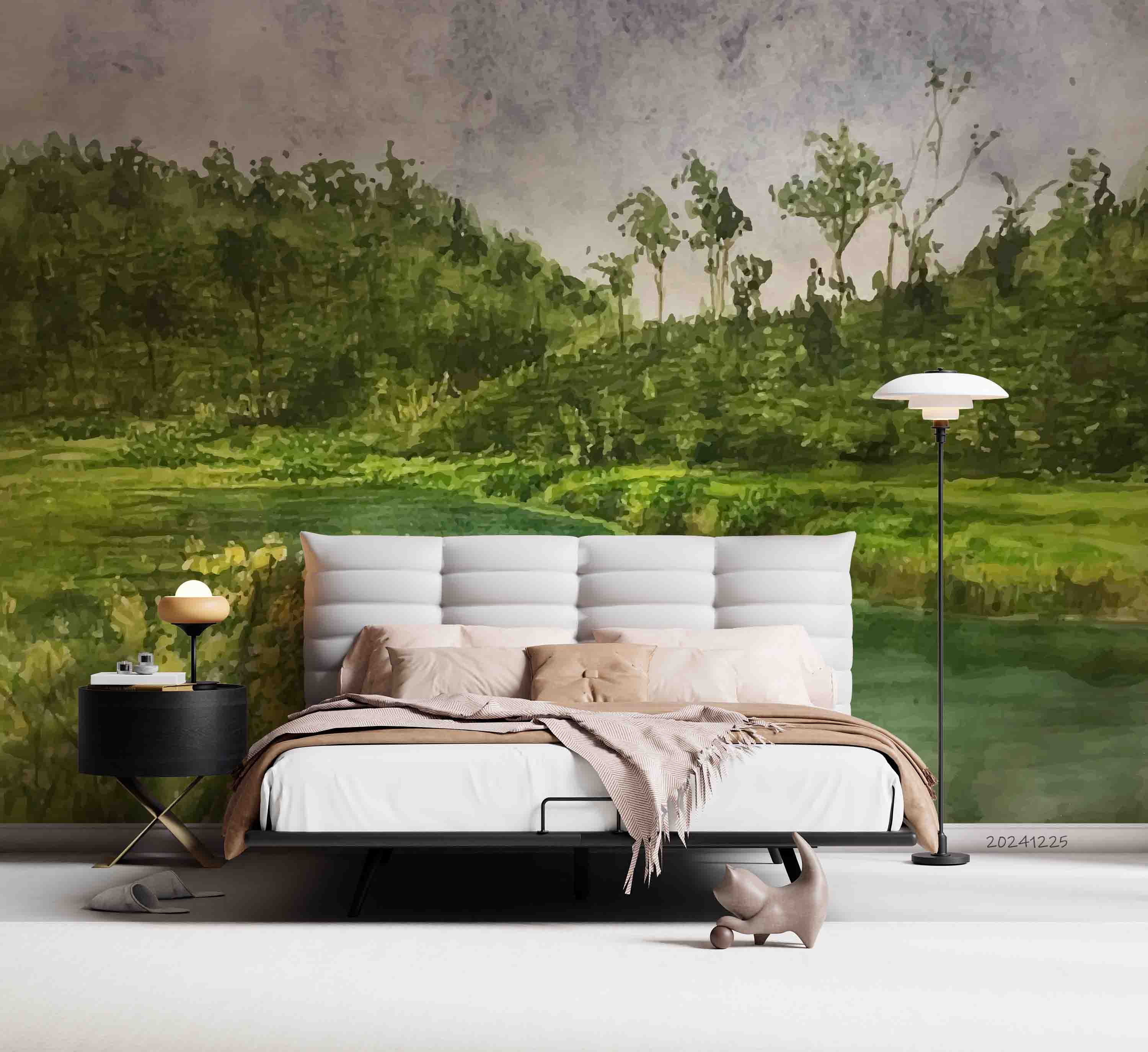 3D Green Forest Landscape Oil Painting Wallpaper Wall Mural Wall Decor Wall Art Wall Sticker Remoable Wallpaper LQH 11