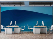 3D Office Business Commerce Blue Geometric Modern Wall Mural Wallpaper 27