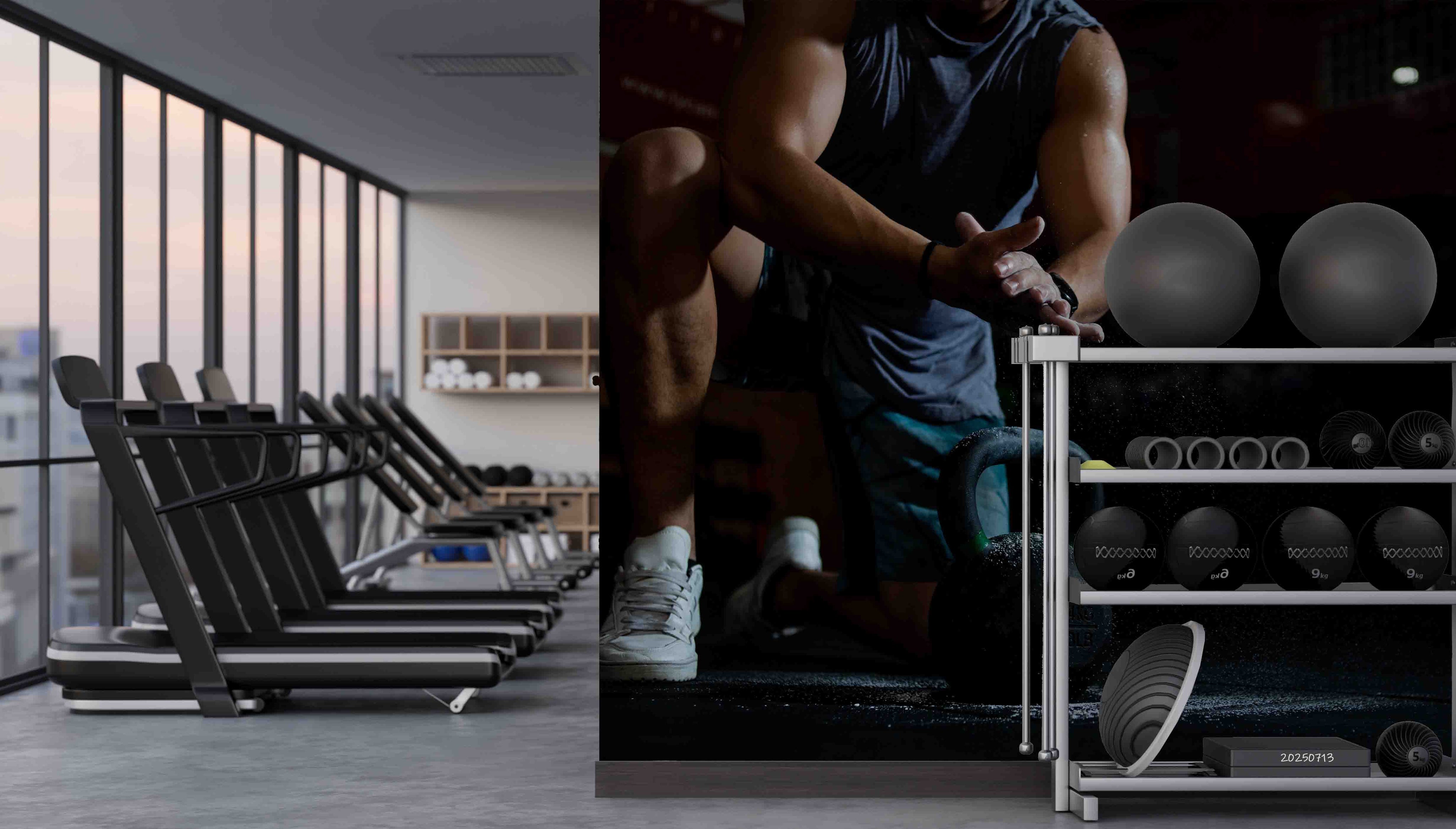 3D Gym Fitness Dumbbell Wall Mural Wallpaper 2