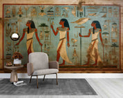 3D Ancient Egypt Gold Eagle Egyptian Hieroglyphics Symbols Painting Wallpaper Wall Mural Wall Decor Wall Art Wall Sticker Remoable Wallpaper LQH