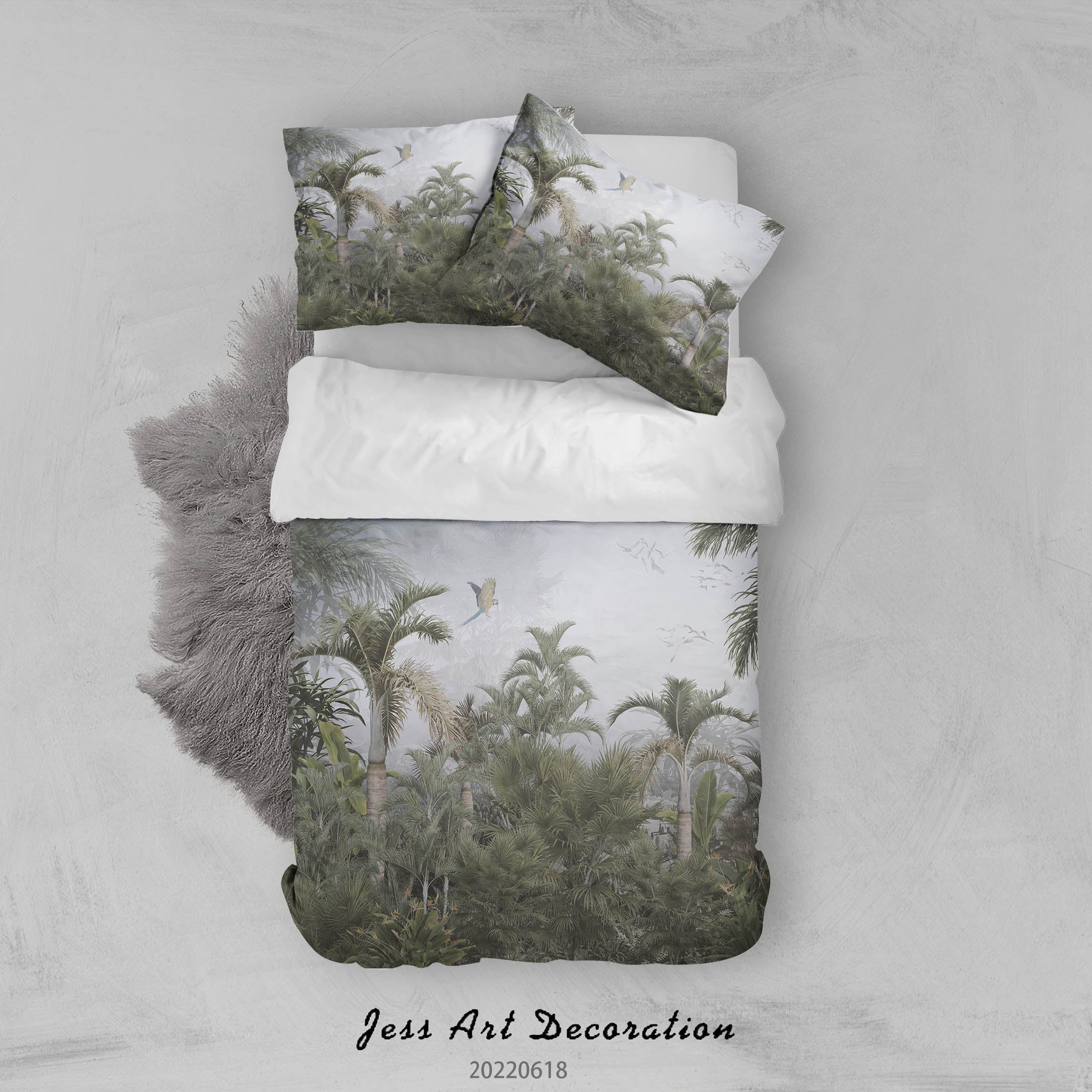 3D Forest Tree Leaf Bird Quilt Cover Set Bedding Set Duvet Cover Pillowcase 661