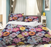 3D Floral Heronsbill Violet Quilt Sea Turtle Cover Set Bedding Set Duvet Cover Pillowcase 513