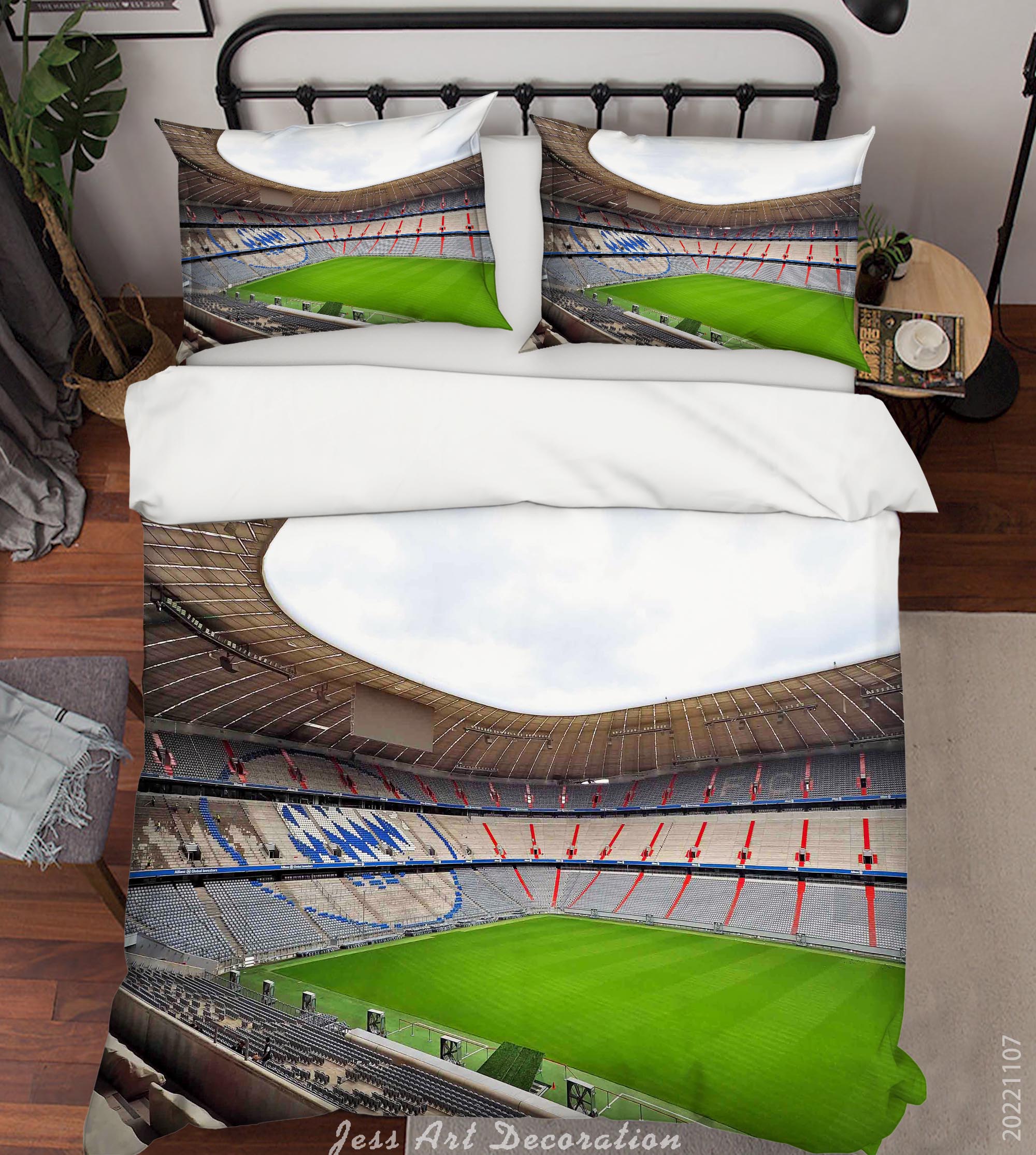 3D Bayern Munich Football Field Quilt Cover Set Bedding Set Duvet Cover Pillowcase 723