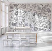 3D School STEM Science Lab Classroom Teaching Aid Wall Mural Wallpaper 46