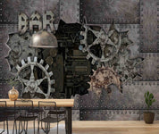 3D Lndustrial Gear Iron Plate Rectangle Wall Mural Wallpaper YXL 2701