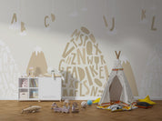 3D Cartoon Letter Mountain Kids Wall Mural Wallpaper GD 4074- Jess Art Decoration