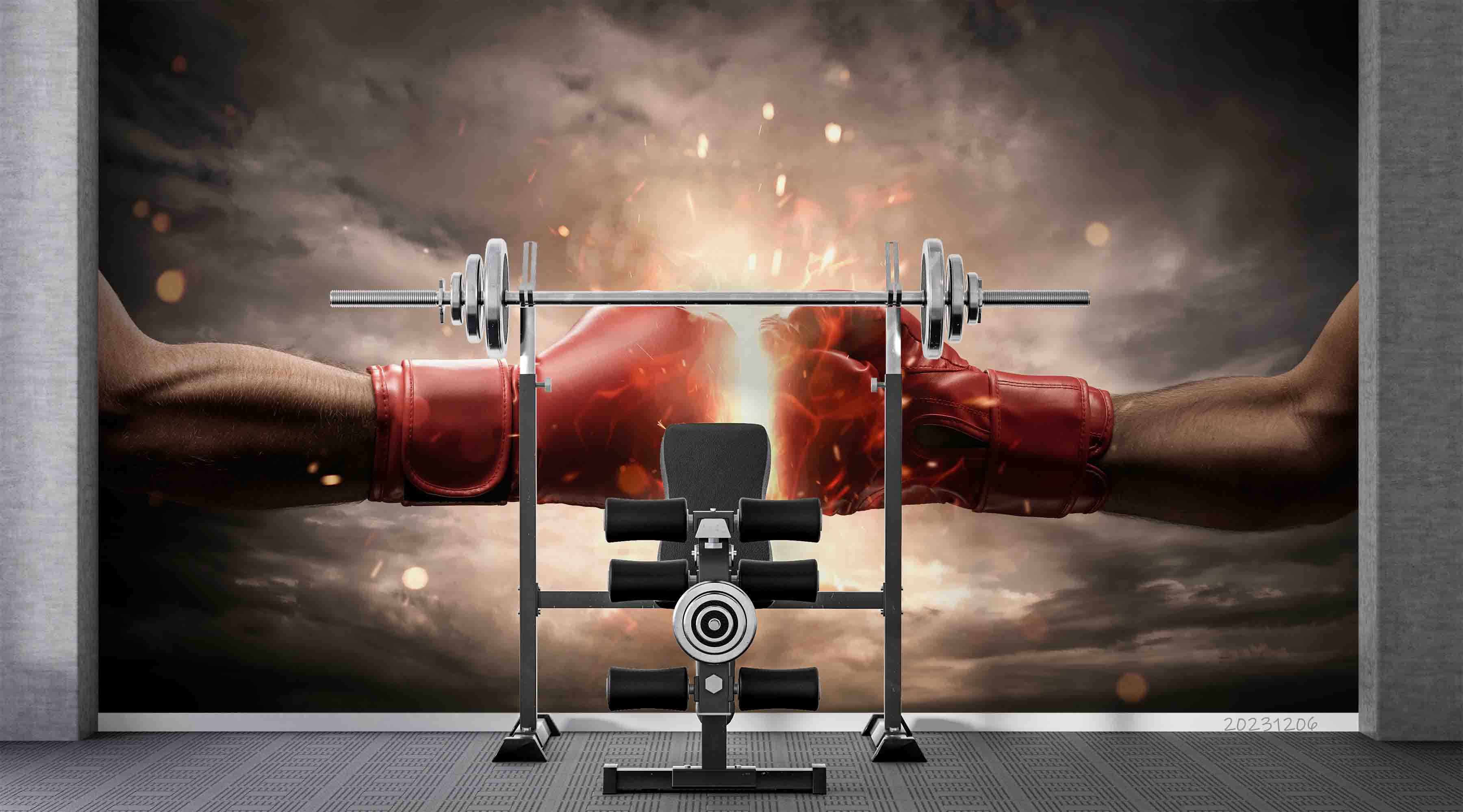 3D Arm Boxing Glove Ignis Fist Bump Wall Mural Wallpaper YXL 110