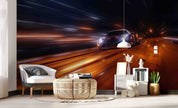 3D City Night Scene Neon Lights Sports Car Wallpaper Wall Mural Wall Decor Wall Art Wall Sticker Remoable Wallpaper